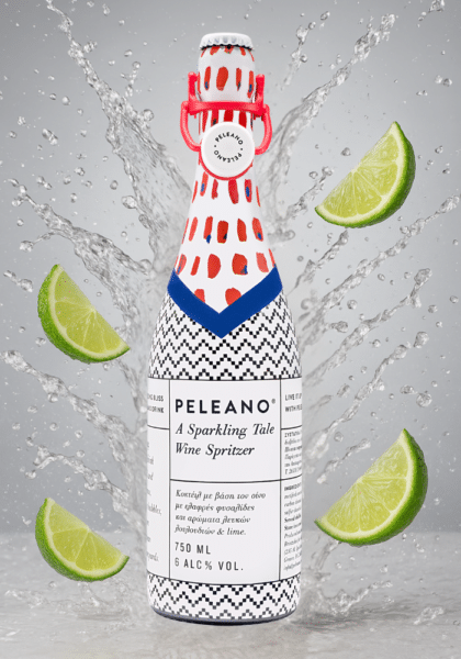 Griechischer Weinspritz Peleano mit Limetten Geschmack