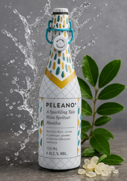 Griechische Weinschorle Peleano mit Mastiha Geschmack