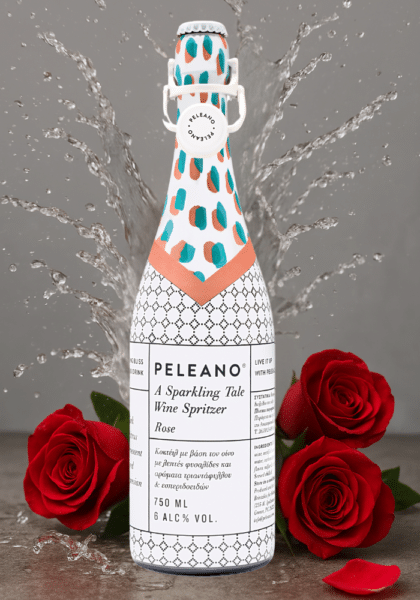 Griechischer Weinspritz Peleano mit Rosen Geschmack