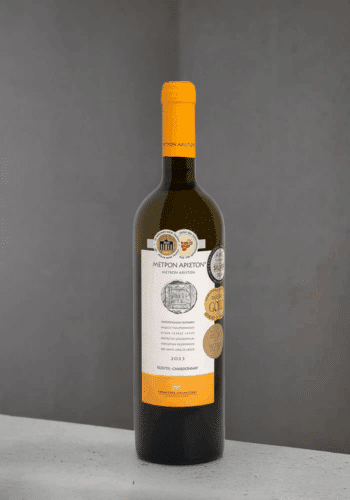 Weinflasche Papantonis „Metron Ariston“ – Weißwein aus Griechenland